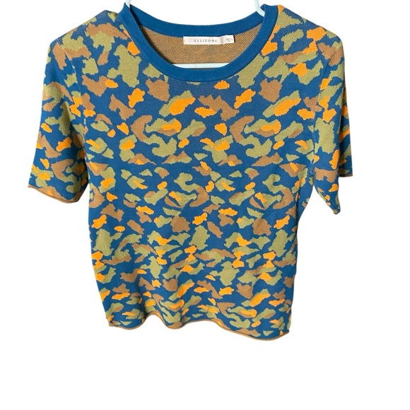 Ellison Kids Short Sleeve Camo Tee - Blue, Green, Orange - Picture 1 of 8